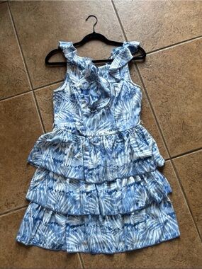 Teeze me blue and white layered dress